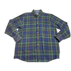 Pendleton Tartan Plaid 100% Virgin Wool Button Down Shirt Men's L Quilted